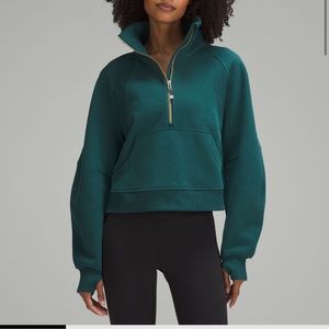 Oversized funnel neck half zip - storm teal m/l